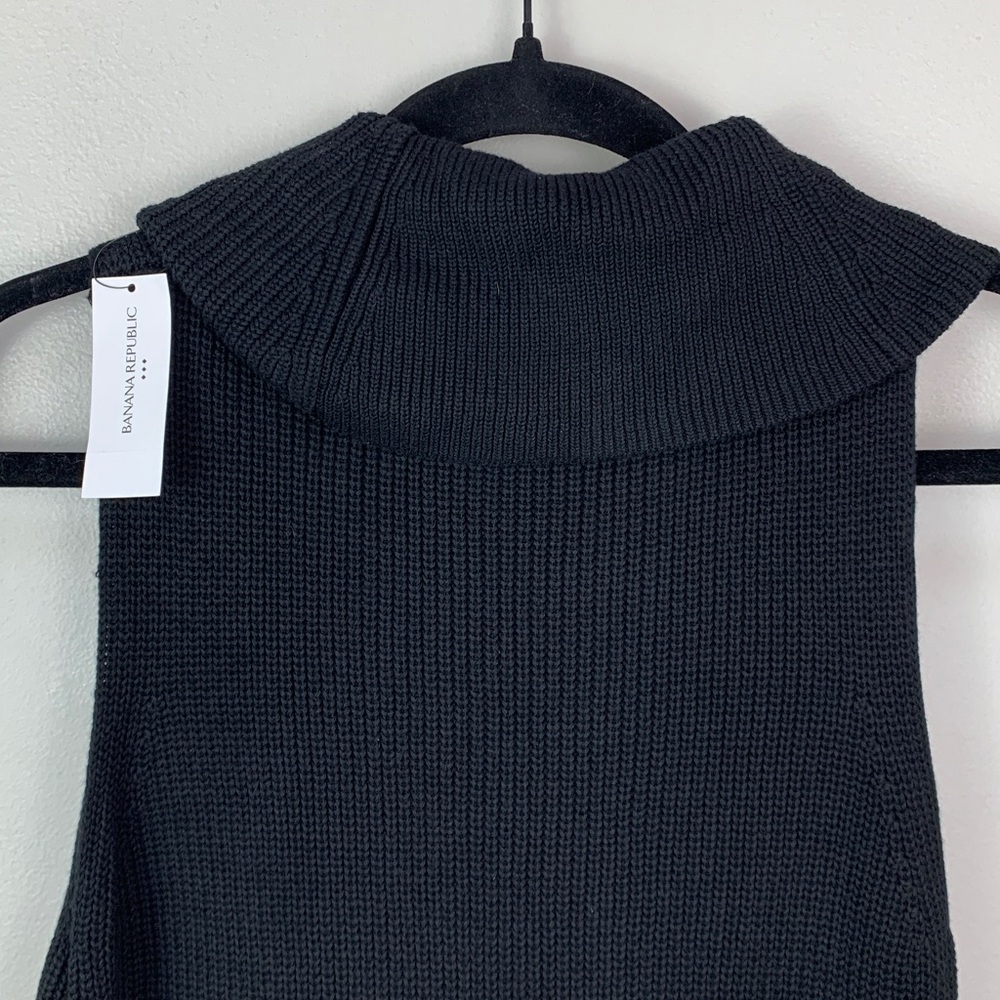 Banana Republic Factory Cowl Neck Sleeveless Tunic Sweater Black NEW! - Picture 5 of 8